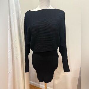 Express Black Ribbed Knit Top